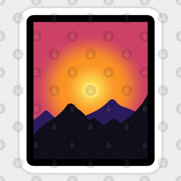 Sunset mountains Sticker by pepques